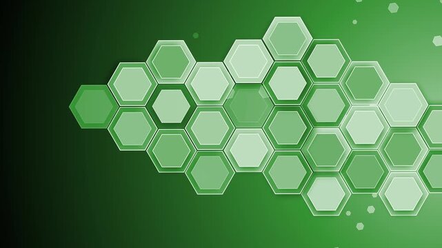 Hexagonal technology shape background animation, Abstract hexagonal pattern on gradient background, modern technology concept