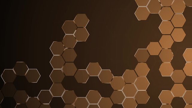 Abstract hexagonal tech pattern shape background animation