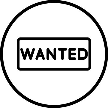 Wanted Line Icon Style