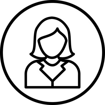 Lady Lawyer Line Icon Style