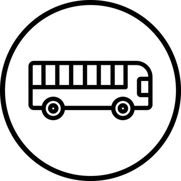 Prison Bus Line Icon Style