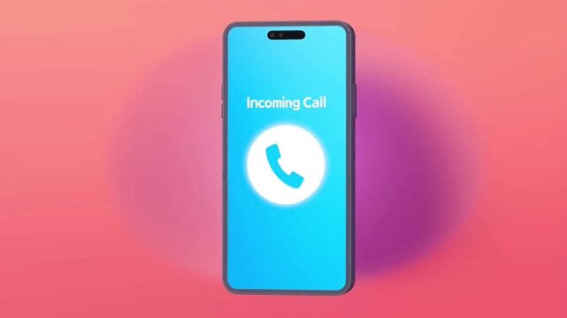 A smartphone showing an incoming call screen. , mobile phone with blank screen