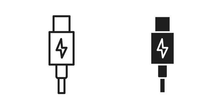 USB type c icon. modern vector symbols set
