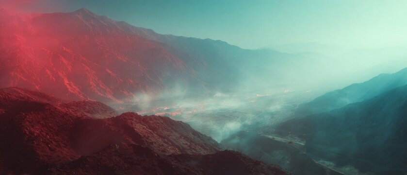 Destructive beauty: capturing iran in conflict from above. Retro futurism. Aerial carnage: detailed view of iran's war effects. Trendy visuals. Abstract neon.