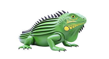 Fototapeta premium Green Iguana Toy Figurine