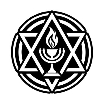A glyph style icon of havdalah candle symbol
