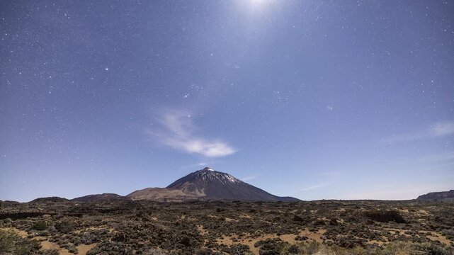 timelapse of the stars ant night in tenerife