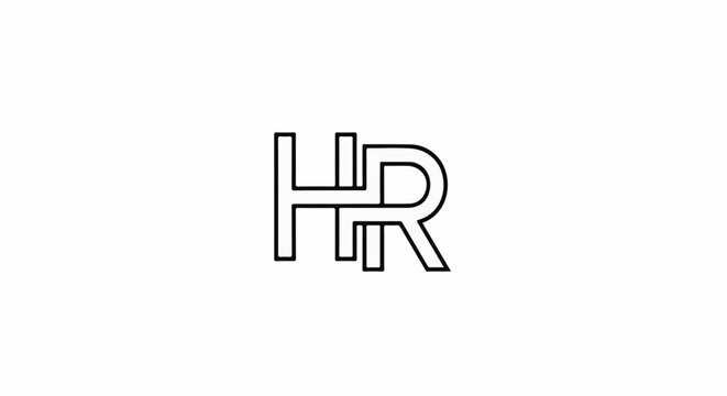 Minimalist abstract line art logo featuring interconnected letters H and R