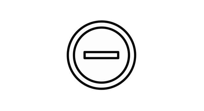 Simple graphic icon of a black circle with a horizontal line inside