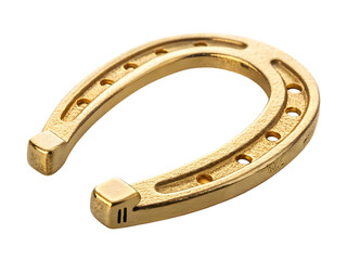 Obraz premium golden horseshoe isolated on white background