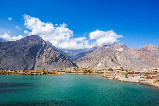 Dhumba Lake, Jomsom. Himalaya mountains, Nepal.