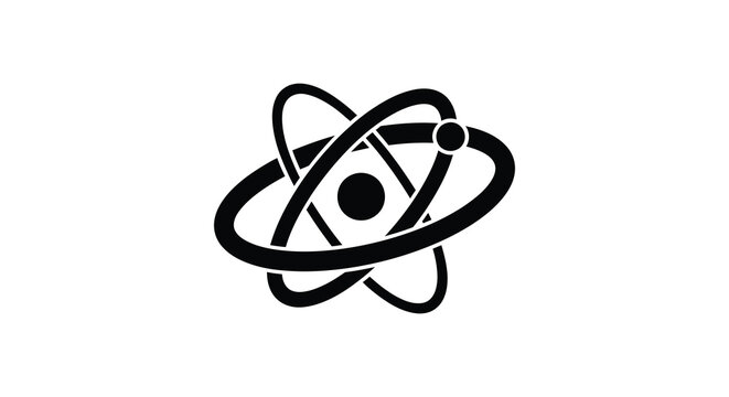 Atomic structure depiction with orbiting electrons a striking silhouette