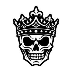 Fototapeta premium A solid style icon of crowned skull