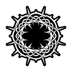 Fototapeta premium Thorn crown icon in glyph style