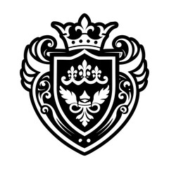 Fototapeta premium Royal crest icon in glyph style
