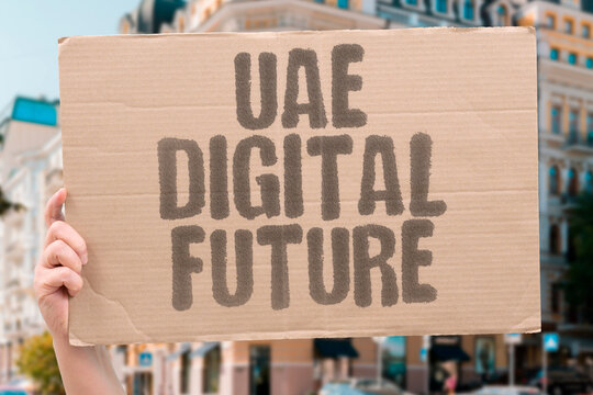 "UAE Digital Future" The UAE is building one of the world's most ambitious digital futures today. UAE. DIGITAL. FUTURE. AMBITIOUS. BUILDING.