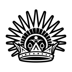 Crown tattoo icon in glyph style © creativestall