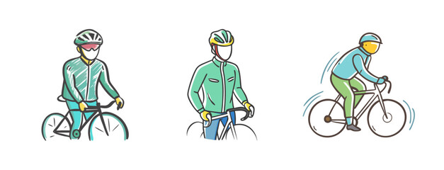 Cyclists wear windbreaker jackets and helmets for protection during outdoor rides. © SulaimanIslam