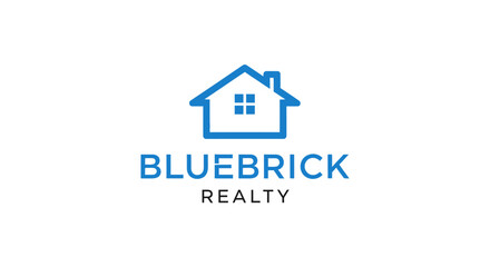 Fototapeta premium Bluebrick Realty Company Logo Design.