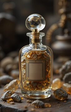 ladan, arabian bahur, wooden resin with smoke. perfumery and lifestyle concept. Ai generated