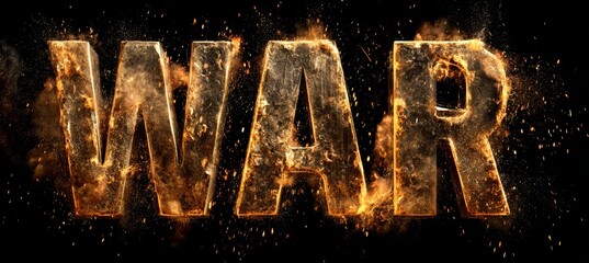 Obraz premium Burning fire war text Generative AI technology.