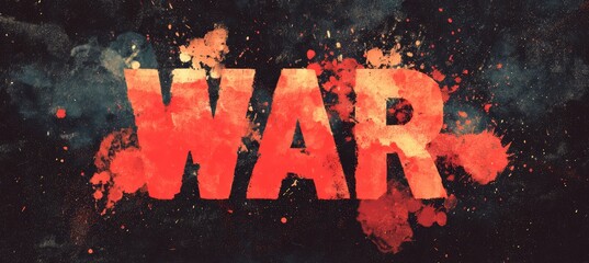Obraz premium War text sign art on dark background. Generative AI technology.