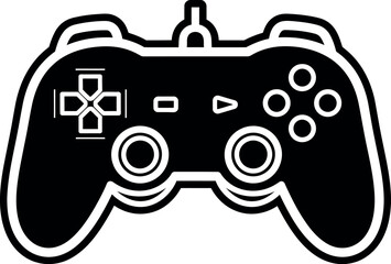 A black and white illustration of a modern video game controller © Robiul