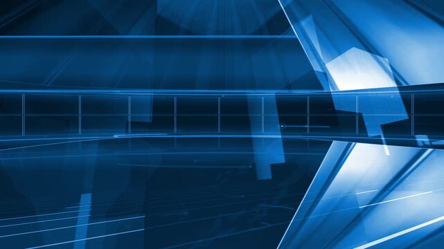 abstract news blue background News Tech Scene International news animation. Digital world news background animation, Blue and cyan color 3d rotated