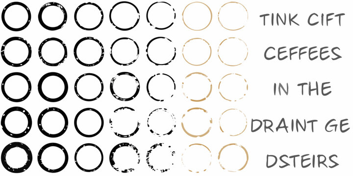 Arrangement of oval shapes and handwritten text on a white background