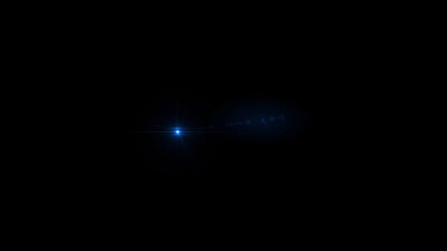 Optical Lens Flare Effect And Cinematic Light Flash Background Sun Rays Optics Blue Light Lens Flare Animation With Horizontal Light And Radial Beams On A Dark Background For Cinematic Effects