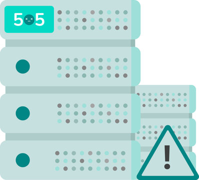Data Server Error, 505 Error, Server Error Illustration