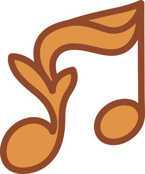 Brown Musical Eighth Note Icon.