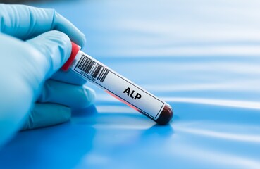 Obraz premium Blood sample tube for ALP test analysis.