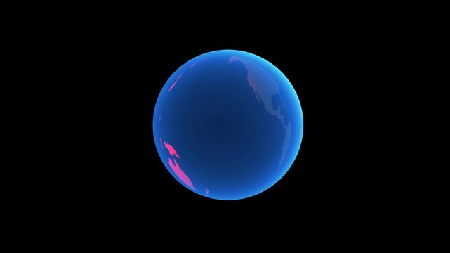 Glowing world map with red overlay on Africa