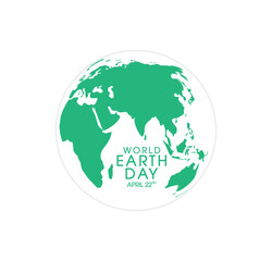 Obraz premium Earth Day Vector Illustration with Green Theme on White Background, making it ideal for educational materials, eco campaigns, environmental awareness, and nature conservation.