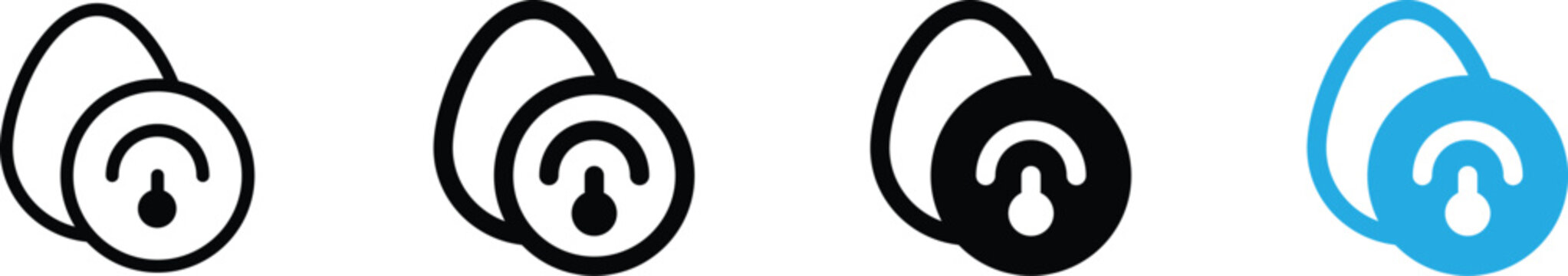 Set of egg timer icons, vector illustration of kitchen cooking timer