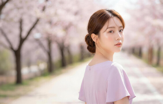 여성 뷰티 미소 자연 봄 여름 공원 야외 포트레이트 Woman Beauty Smile Nature Spring Summer Park Outdoor Portrait