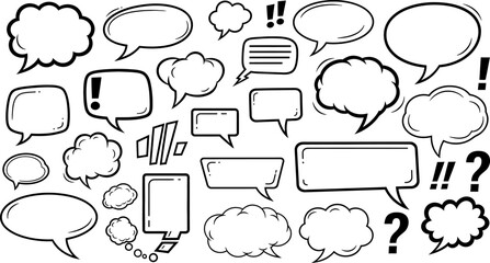 Obraz premium Collection of various comic speech bubbles and icons