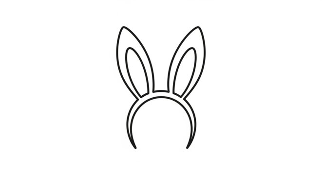 Simple line drawing of rabbit ears on a headband