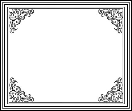 Ornate black frame with floral corners