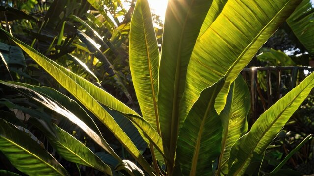 Golden Leafy Canopy: A vibrant tableau of illuminated foliage captures the serene beauty of the natural world, as sunlight streams through the lush leaves, showcasing intricate textures.
