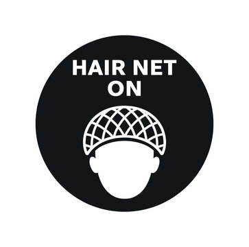 Hair net on icon. hair net, head covering, hygiene, food safety, personal protective equipment, contamination control, sanitary. flat vector illustration isolated on white background.