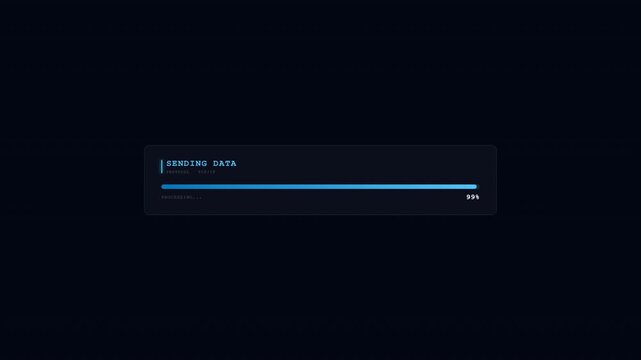 Digital loading progress bar animation, data transfer, send progress