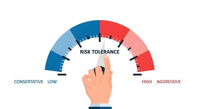 Risk Tolerance Gauge isolated on white background