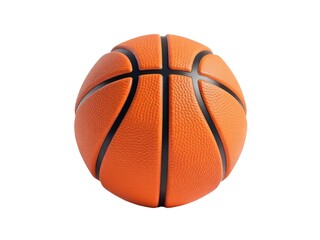 Fototapeta premium A close-up view of a basketball ball on a white background, ideal for sports-themed designs and illustrations