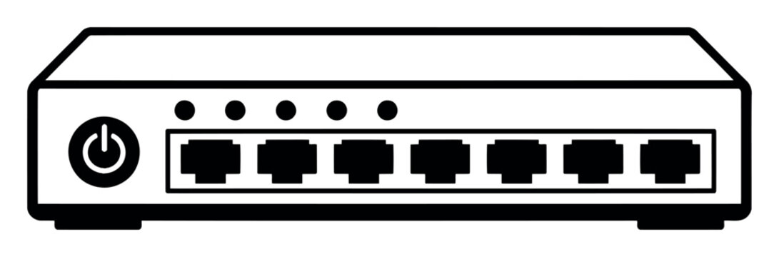 Network switch facilitating connectivity for multiple devices, distributing internet and managing data traffic in a local network