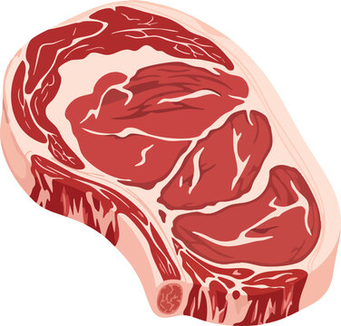 Raw Ribeye Steak Cut Fresh Meat Ready for Cooking.