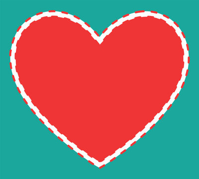 Decorative love heart shape with dotted border design, romantic Valentine&rsquo;s Day abstract vector graphic illustration