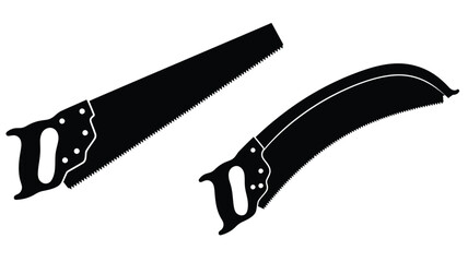 Two antique saws presented in a striking black silhouette © MDShawon