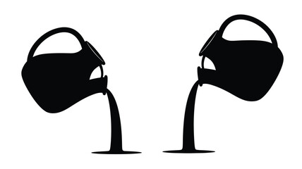 Two pitchers pouring liquid showcasing a striking black silhouette © MDShawon